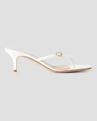 Gianvito Rossi Vernice 55 buckled leather mules - White White