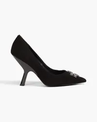 Tory Burch Eleanor embellished suede pumps - Black Black