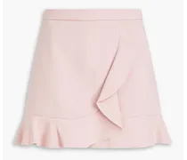 Skirt-effect ruffled crepe shorts - Pink