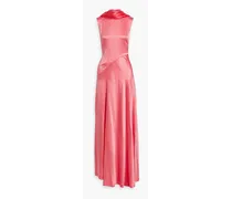 Klanira draped silk-satin gown - Pink