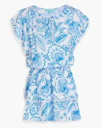 Melissa Odabash Keri tiered paisley-print voile mini dress - Blue Blue