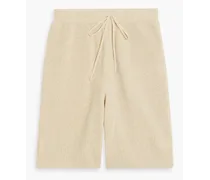 Ribbed cotton-blend shorts - Neutral