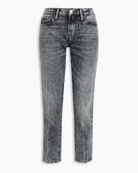 Frame Denim Le Nouveau acid-wash mid-rise straight-leg jeans - Gray Gray