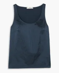 tibi Crinkled-satin tank - Blue Blue