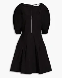 Proenza Schouler Pleated cotton and linen-blend mini dress - Black Black