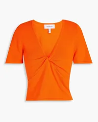 Derek Lam Leanna twist-front cotton-blend top - Orange Orange