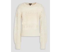 Lo pointelle-knit wool-blend sweater - White