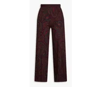 Jacquard-knit wide-leg pants - Burgundy