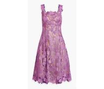 Metallic guipure lace dress - Purple