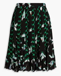 Diane von Furstenberg Channing pleated printed georgette skirt - Black Black