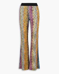 Missoni Metallic striped crochet-knit flared pants - Multicolor Multicolor