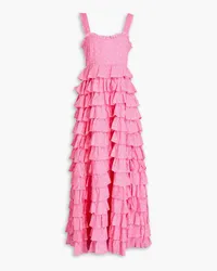 LoveShackFancy Idra polka-dot tiered cotton maxi dress - Pink Pink