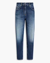 IRO Aja distressed high-rise slim-leg jeans - Blue Blue