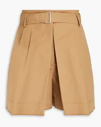 3.1 phillip lim Pleated cotton-blend twill shorts - Neutral Neutral