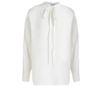 Silk-jacquard blouse - White