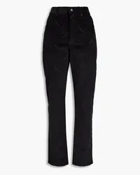 Alexander Wang Embroidered cotton-corduroy tapered pants - Black Black