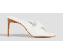Les Mules Bagnu twisted leather mules - White