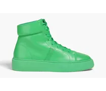 Faux leather high-top sneakers - Green