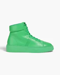 Ganni Faux leather high-top sneakers - Green Green