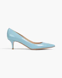 Gianvito Rossi Gianvito 55 patent-leather pumps - Blue Blue