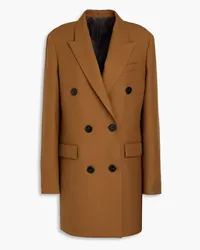 Theory Double-breasted wool-blend twill coat - Brown Brown