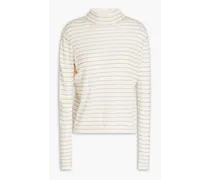 Striped wool-blend turtleneck sweater - Neutral