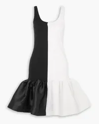 Marques ' Almeida Ribbed cotton-blend jersey and satin mini dress - Black Black