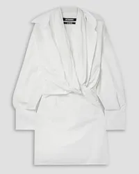 Jacquemus La Robe Agui twisted draped cotton-voile mini dress - White White