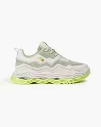 IRO Wave pebbled-leather and mesh exaggerated-sole sneakers - Gray Gray