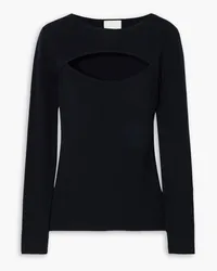 ALLUDE Cutout ribbed wool sweater - Blue Blue