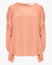 See by Chloé Ruffled crepe de chine blouse - Orange Orange