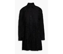 Corded lace mini shirt dress - Black
