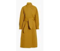 Belted twill coat - Yellow