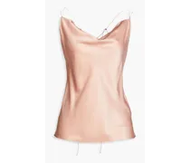 Draped washed-silk camisole - Pink