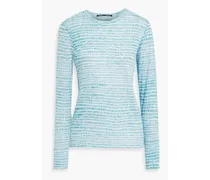 Printed cotton-jersey top - Blue