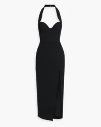 NICHOLAS Nabin woven halterneck midi dress - Black Black