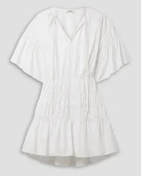 Jason Wu Cutout ruched cotton-blend poplin mini dress - White White