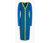 Regina jacquard-knit midi dress - Blue