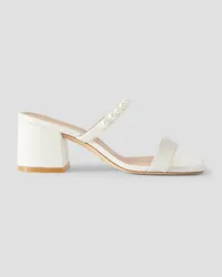 Stuart Weitzman Goldie faux pearl-embellished leather mules - White White