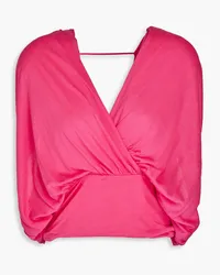 IRO Biano wrap-effect jersey top - Pink Pink