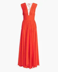 Maria Lucia Hohan Mimi pintucked georgette gown - Red Red