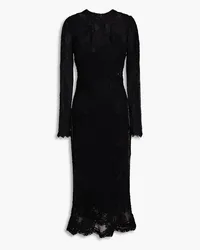 Dolce & Gabbana Embroidered tulle midi dress - Black Black