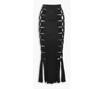 Vertebrae ruched cutout satin-jersey maxi skirt - Black