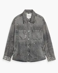 Frame Denim Painted distressed denim overshirt - Gray Gray