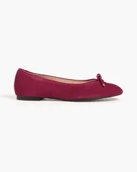 Stuart Weitzman Gabby bow-detailed suede ballet flats - Purple Purple