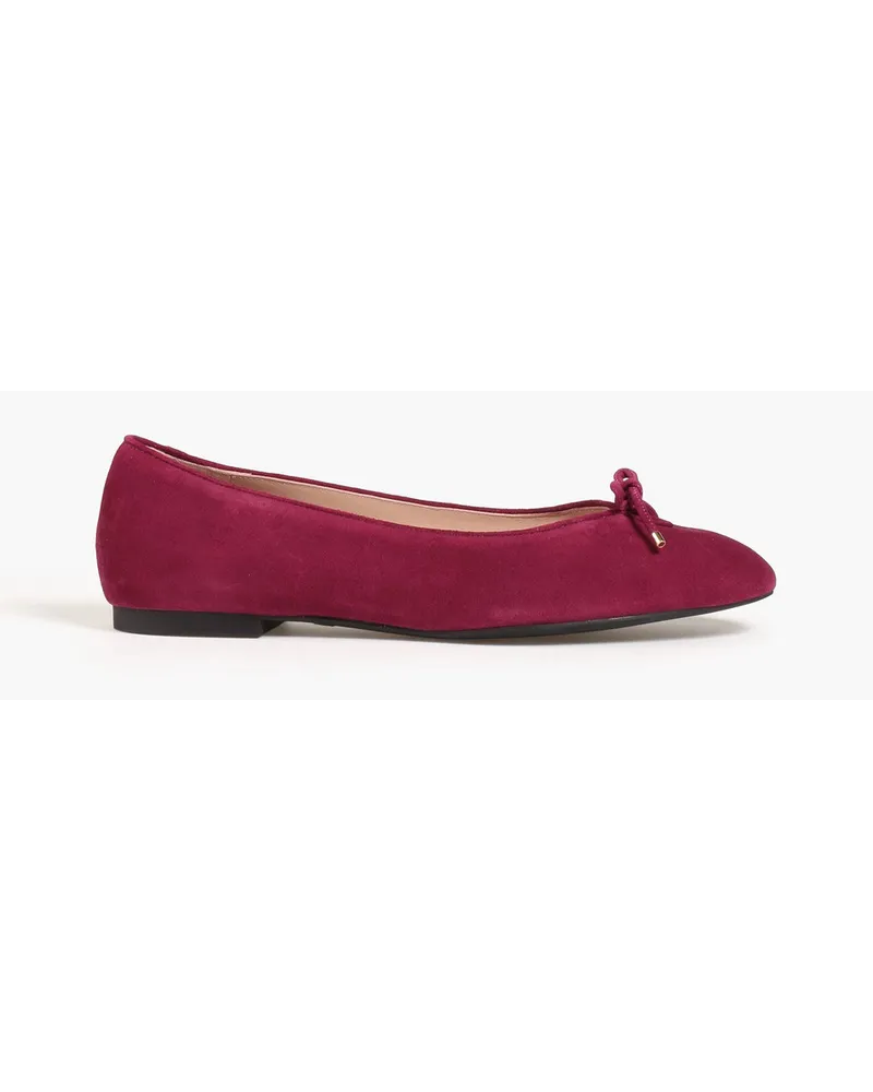 Gabby bow-detailed suede ballet flats - Purple