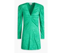Crinkled-satin mini dress - Green
