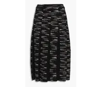 Space-dyed wool-blend midi skirt - Black