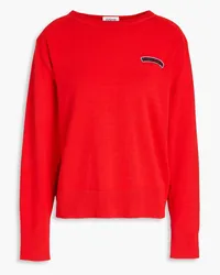 Claudie Pierlot Appliquéd cotton sweater - Red Red