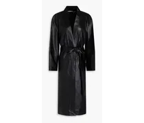 Pebbled-leather coat - Black